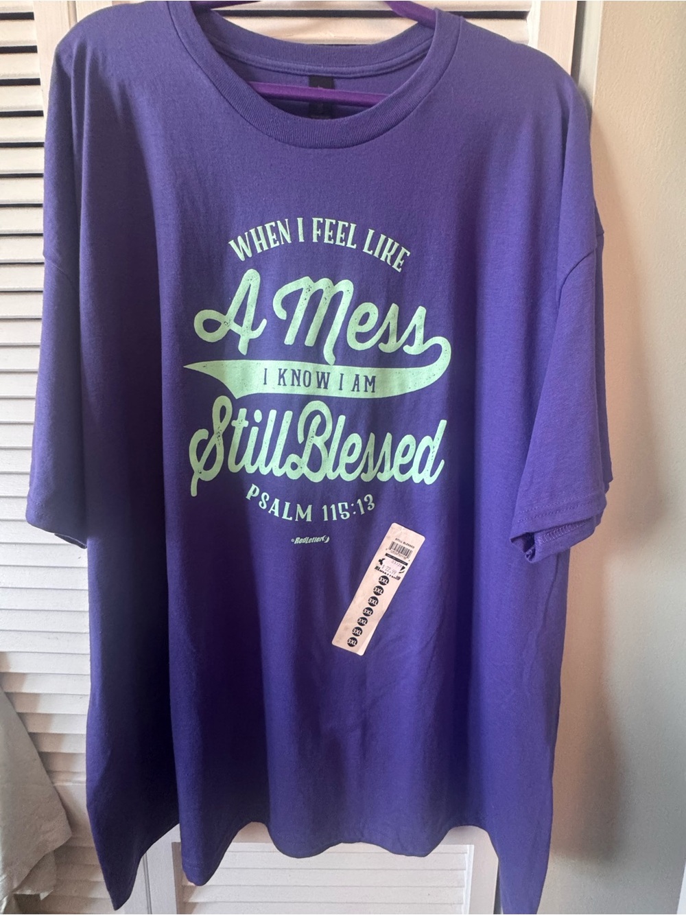 NWT Gildan Purple Christian Still Blessed Graphic Tee 3XL